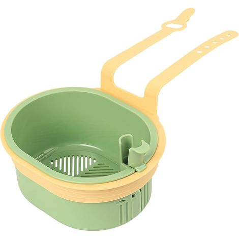 JSSEVN-1 Colador de fregadero de cocina, cesta de drenaje para fregadero, colador de verduras de malla colgante, cesta de drenaje colgante extraíble (verde) (1/5)