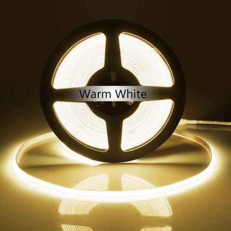 3 m Bande LED COB, Éclairage Néon Souple Blanc Chaud 3000K, Rétroéclairage TV et Décoration Intérieure/Extérieure