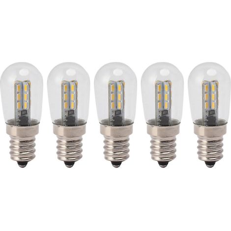 Confezione da 5 lampadine LED E12 per frigorifero, 24 diodi, alta luminosità e luce calda, per lampade da frigorifero a 120V. - AquaForge (1/5)