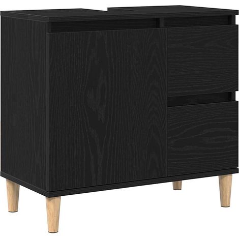 Maison Exclusive - Badezimmerschrank mit Tür Schwarz Eichen-Optik