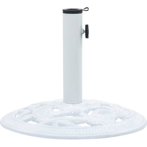 Socle de parasol Blanc 9 kg 40cm Fonte (1/5)