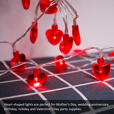 Guirlande lumineuse LED en forme de cœur pour la Saint-Valentin, à faire soi-même et à décorer (1/3)