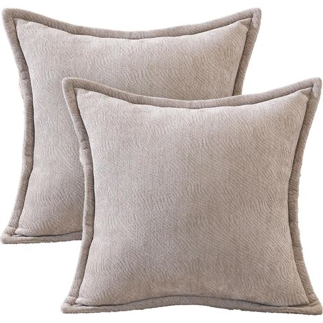 Federe per Cuscini Decorativi Set da 2 Pezzi 45x45 cm Beige (1/5)