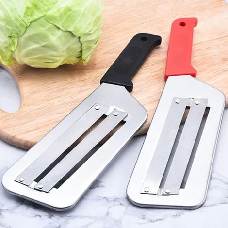 Edelstahl-Doppelschichtschneider, Küchen-Gemüsemesser-Schredder-Schneider-Zerkleinerer, Kohlschneider, Kohl-Zerkleinerer for Krautsalat, Kohl-Krautsalat-Zerkleinerer-Messer