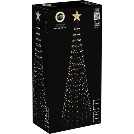 Sapin de Noël, décoration de jardin extérieur, avec lumières au sommet, 3 pièces. (1/5)