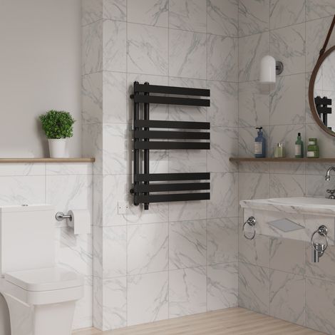 Designer Bathroom Electric Towel Warmer 800x600mm Black (1/5)