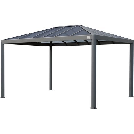PRIMEYARD Cenador de Jardin 3x4 m con Techo de policarbonato - Hardtop Pabellón (1/5)