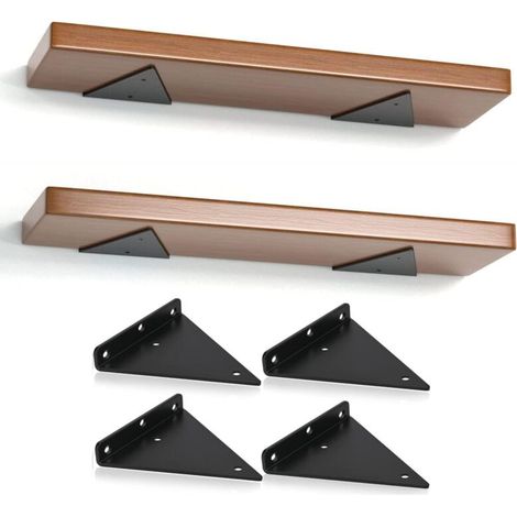 4pcs Support Etagere Triangle, 14CM Supports D'étagère Flottant en Fer, Support Étagère Mural en Métal Pour Étagères Ouvertes de Bricolage (1/5)