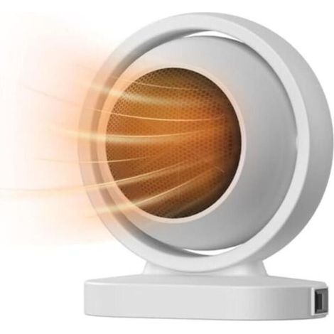 Radiateur électrique à ventilateur 500 W, radiateur en forme de globe, modèle portable et silencieux pour bureau, blanc (1/4)
