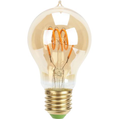Lampe à filament LED A60 E27 4W, gradable, lumière chaude dorée 220V, décoration de café antique, ampoule vintage design. (1/5)