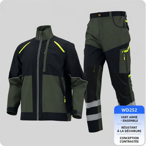 Ensemble vêtement de travail homme anti-déchirure vert armée taille S vert réf 3504 60 × 41 × 46 cm 1,2 kg – Livraison gratuite