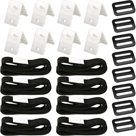 8 pièces kit sangles couverture solaire piscine – enrouleur sangles pinces boucles universelle
