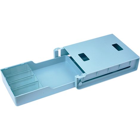 Boîte De Rangement Sous Bureau - Boîte À Tiroir Caché Autoadhésive - En Plastique ABS - Pour Bureau École Maison - Blanc (1/5)