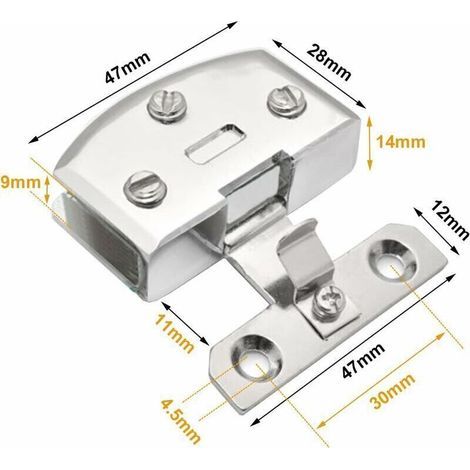 Clip-on hinges for glass wine cabinet or display case doors – Suitable for 5-8mm thick glass – Set of 4, silver (1/3)