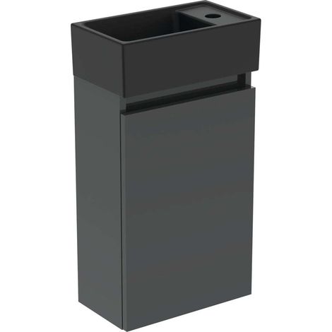 Ideal Standard Eurovit+ - Mobile con lavello, 55x35x20 cm, 1 anta, grigio scuro/nero seta R0578TI (1/2)