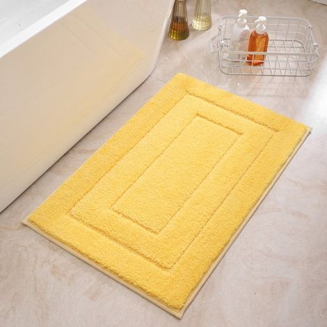 Rutschfeste Badezimmermatte, weich und saugfähig, maschinenwaschbar, geeignet für Duschen, Badewannen und Toiletten, dunkelgrau, 50 x 80 cm. (1/5)