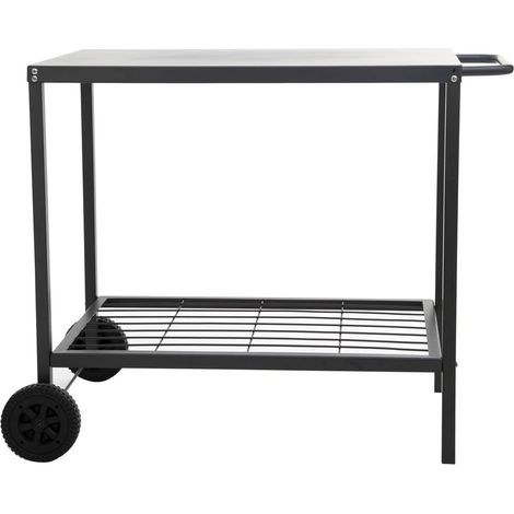 Desserte extérieure pour plancha – Dimensions L. 90 x l. 58 x H. 75 cm – Structure en métal avec roues – Poids maximum 30 kg – Neka (1/7)
