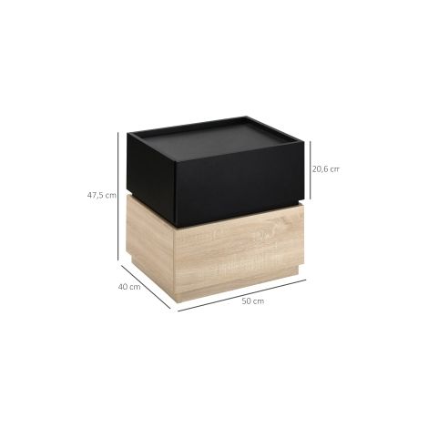 Mueble auxiliar con 2 cajones apilable negro OKMYHOME (1/2)