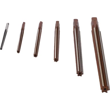 6 pièces 1:50 broche conique en acier allié 3mm à 10mm finition manuelle alésoir à main ensemble pour atelier d'usinage CNC (1/5)