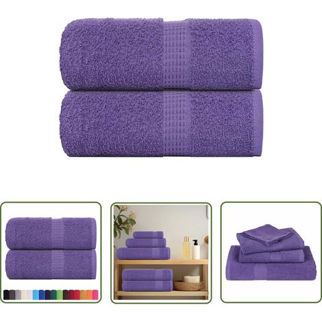 vidaXL Gästetücher 2 Stk. Lila 30x50 cm 360 g/m² 100% Baumwolle (1/5)