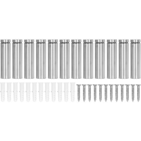Kit de fixation murale publicitaire de 12 vis d'écartement en acier inoxydable 19 x 70 mm (1/5)