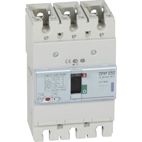 DISJONCTEUR MAGNETOTHERMIQUE DPX3 250MT 3P 160A 50KA LEGRAND 420267