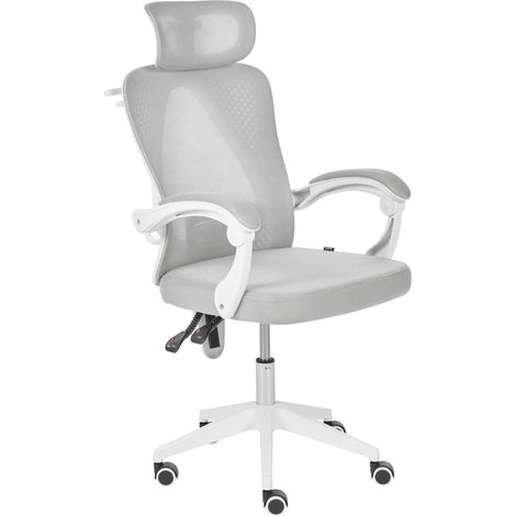 Sedia da ufficio con base girevole, altezza regolabile in rete grigio chiaro Seranev (1/5)