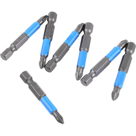 10 Pièces Embouts de Tournevis Magnétiques Hexagonaux PH2 50mm Anti-Dérapage pour Outils Électriques (1/5)