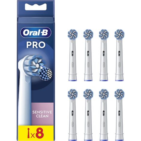 Oral-B Austauschbare Bürstenköpfe EB60X-8 Sensitive Clean Pro Bürstenköpfe Für Erwachsene 8 Bürstenköpfe enthalten Weiß