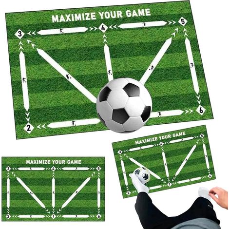 Tapis Entrainement Antiderapant 60x90 cm Coussin de Pied d'entraînement de Dribble pour Dribble Pas et Controle Ballon (1/5)