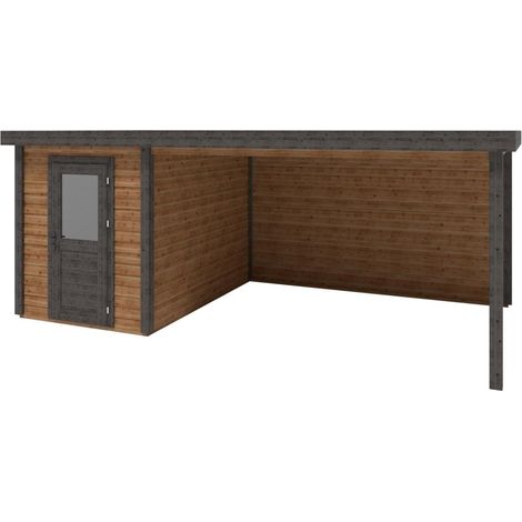 Abri de jardin en bois Vala 6.06x3.09m - 18.72m2 - Ep. 28mm - Traité (1/3)