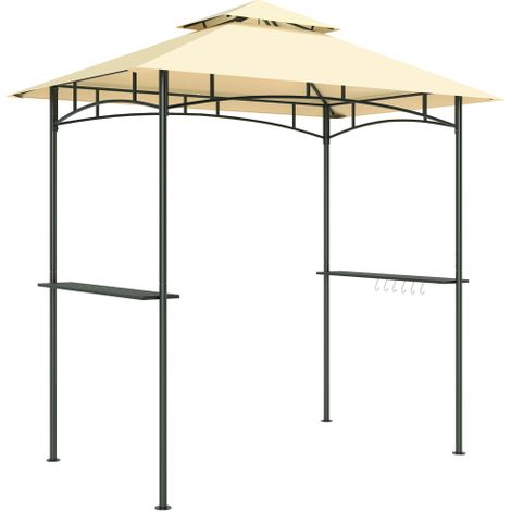 Grillpavillon mit LED 240 x 150 x 258 cm wasserabweisend flammhemmend Gartenpavillon mit Doppelschichtdach, Seitenregalen, Gartenlauben mit UV-Schutz, BBQ Pavillon für Party BBQ Beige
On-Site