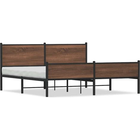 Maison Exclusive - Cadre de lit en métal sans matelas chêne marron 160x200 cm (1/5)