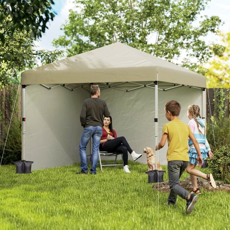 Tonnelle barnum de jardin pop-up pliant réglable en hauteur protection UV 30+ 2 parois latérales sac de transport inclus