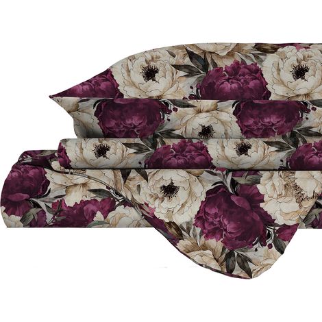 Copripiumino Infinity Matrimoniale con Sacco e Federe in Poliestere Peonies (1/4)