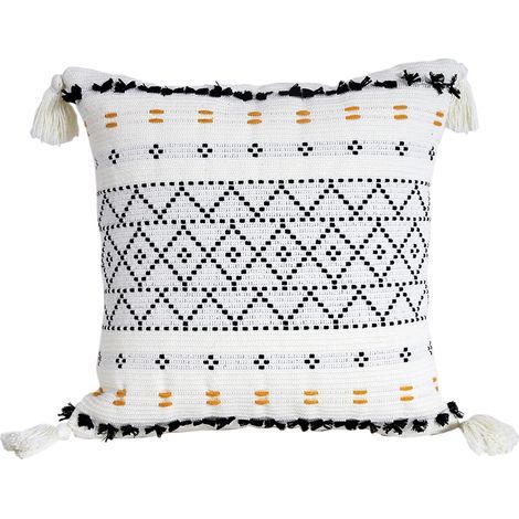 AIDUCHO Lot De 2 Housses De Coussin Décoratives Avec Pompons - Style Bohème - Pour Canapé, Chambre, Salon, Voiture - 45 X 45 Cm (1/5)