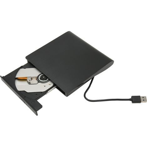 Lecteur DVD facile à utiliser pour ordinateurs portables, graveur de disque portable USB haute vitesse, polyvalent et compatible (noir). (1/2)