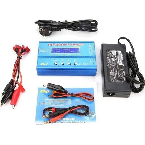 Rosvola Balanced LiPo Akkuladegerät, B6 80W Digital LCD Balancer Ladegerät Entlader für LiPo RC Akkus (1/5)