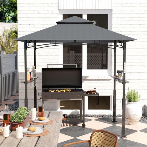 Grillpavillon Gartenpavillon LED Metall 243 cm HAVRYA (1/4)