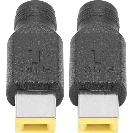 Adaptateur Secteur 2 Pièces 5.5 x 2.1mm Femelle vers 11 x 5.0mm Mâle Carré pour PC Portable Lenovo