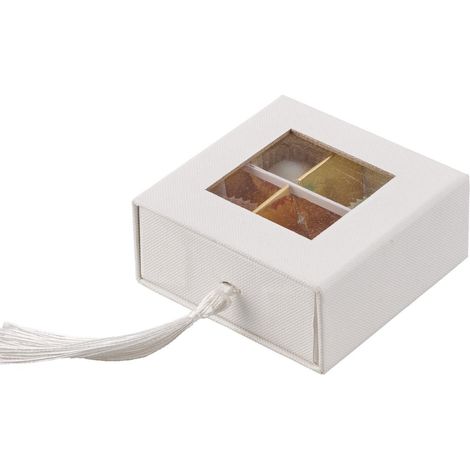 L'Arcolaio Scatola Degustazione Telata 8 x 8 x 4 Cm Portaconfetti Bianco 1 Pz (1/2)