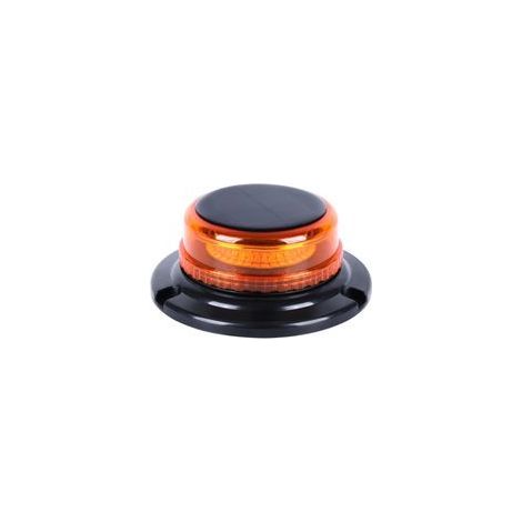 (Ambre)Gyrophare LED Sans Fil solaire - Rechargeable Gyrophare Magnetique Orange LED, 12V/24V lampe d'avertissement avec chargeur de voiture et câble USB pour voiture, camion, tracteur (1/5)