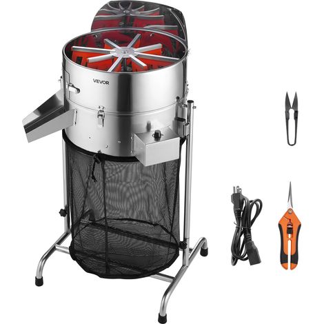 Effeuilleuse Électrique 415 mm Coupe-bourgeons Inclinable avec Lame Acier Inoxydable, Machine à Effeuiller Hydroponique avec Sac de Collecte, pour Bourgeons Fleurs Feuilles, Herbes Aromatiques (1/5)