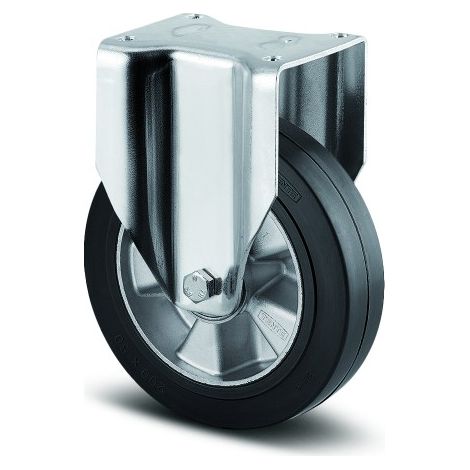 Roulette fixe caoutchouc - à platine - charge lourde - ø 160 mm - Zeta