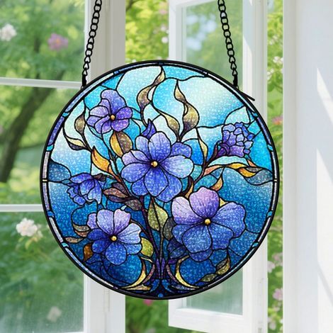 20cm Suspension en Vitrail Unique, Attrape-Soleil Élégant en Verre, Décoration Intérieure Minimaliste, Cadeau Anniversaire pour Femme, Homme (1/5)