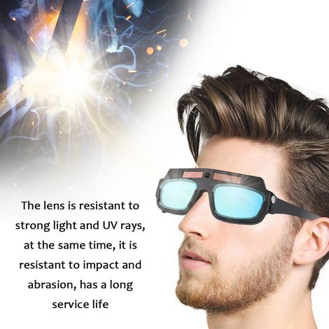 Gafas de seguridad para soldadura con oscurecimiento automático mediante energía solar, protección UV para profesionales de la soldadura, protegen los ojos. (1/4)
