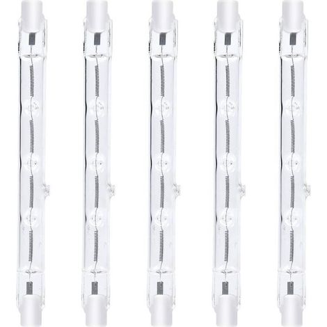 118 mm R7s Ampoule crayon halogène à intensité variable 300 W Blanc chaud 2800 K R7s linéaire 3000 lm AC 220-240 V J118 Projecteur linéaire halogène pour éclairage de rue de sécurité paysager (lot de (1/4)