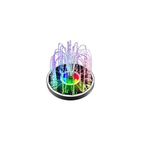 Fontaine solaire flottante 3,5 W pour bain d'oiseaux, jardin, étang, piscine (avec lumières colorées)