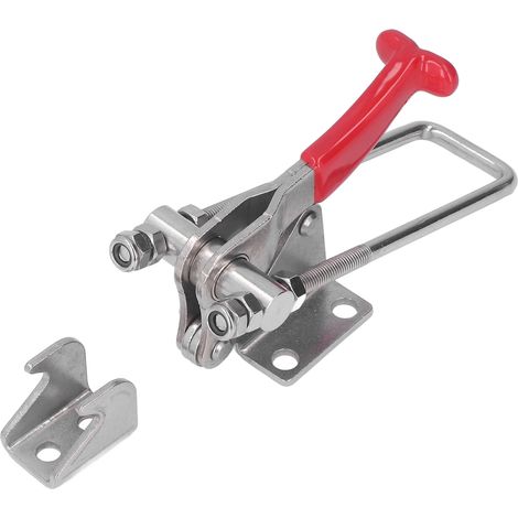 Pince à genouillère réglable, force de serrage de 318 kg, en acier inoxydable, avec loquet et levier de déverrouillage rapide pour le soudage (1/5)