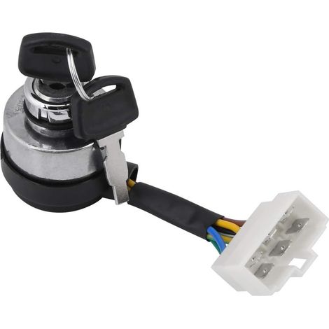 Interrupteur à Clé Interrupteur de Démarrage D'allumage à 6 Fils pour Démarrage de Clé de Générateur pour Générateur de Gaz 2.5-6.5kw 188F avec 2 Clés (1/5)